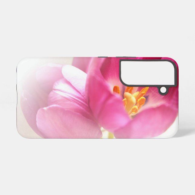 Pretty Pink Tulips Samsung Galaxy S22 Case (Back Horizontal)
