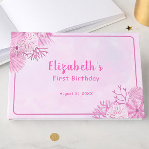 Pretty Pink Under The Sea Girl's Birthday  Guest Book