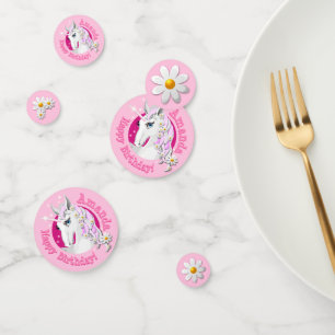 Pretty Pink Unicorn Birthday Confetti