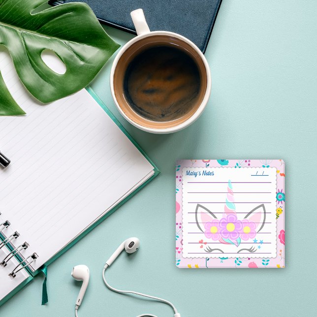 Pretty Pink unicorn cute background 4" x 6" Post-it Notes (Creator Uploaded)