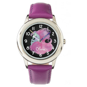 Pretty Pink Unicorn Kids Personalised Watch