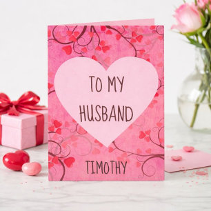 Pretty Pink Valentine Heart for An Amazing Husband Holiday Card