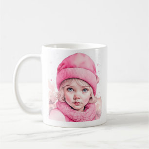 Pretty Pink Vintage Girl and Quote Coffee Mug