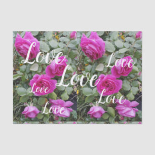 Pretty Pink Vintage Rose Flower Birthday Love  Tissue Paper