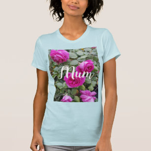 Pretty Pink Vintage Rose Flower Birthday Mum T-Shirt