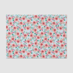 Pretty Pink Watercolor Floral Pattern Baby Shower Tissue Paper