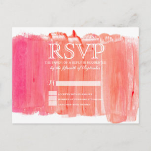Pretty Pink Watercolor RSVP Postcards
