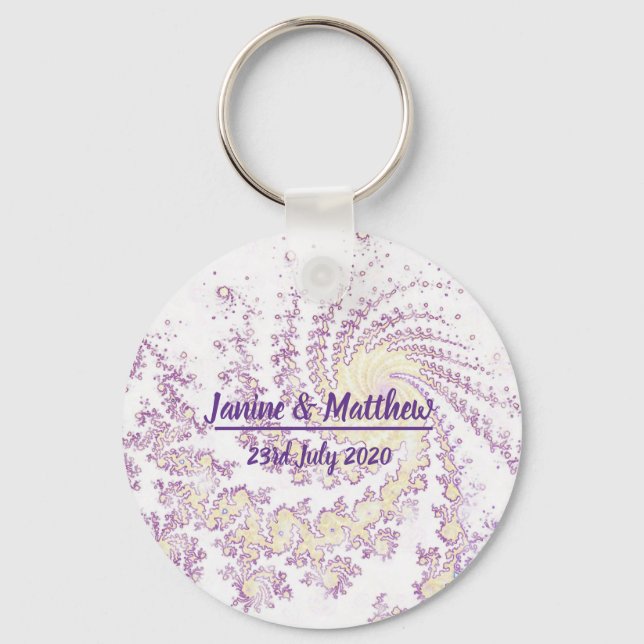 Pretty Pink Wedding Gift Key Ring (Front)