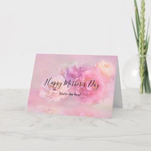 Pretty Pink & White Carnations Photo Mother's Day Card
