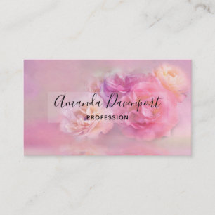 Pretty Pink & White Carnations Photograph Business Card