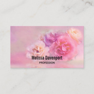 Pretty Pink & White Carnations Photograph Business Card