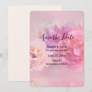 Pretty Pink & White Carnations Photograph Save The Date