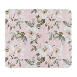 Pretty Pink White Flowers Bridal Shower Cutting Board