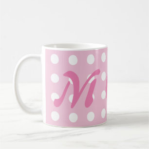Pretty Pink White Polka Dot Mum Coffee Mug