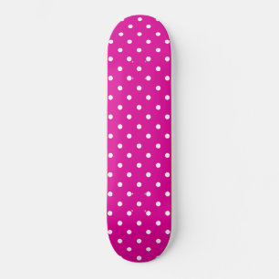 Pretty Pink & White Polkadot Skateboard