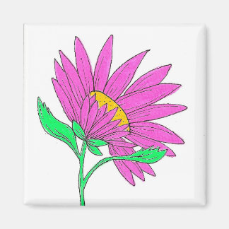 Pretty Pink Whymisical Acrylic Flower Painting Magnet