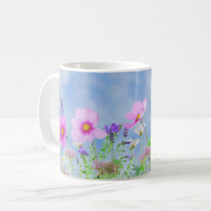 Pretty Pink Wild Flower Meadow Coffee Mug
