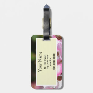 pretty pink wild rose flowers for ladies luggage tag