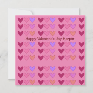 Pretty Pink With Hearts Colourful Valentine’s Day Holiday Card