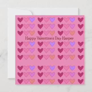 Pretty Pink With Hearts Colourful Valentine’s Day Holiday Card