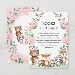 Pretty Pink Woodland Animal Books for Baby Girl Enclosure Card
