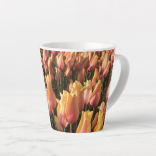 Pretty Pink & Yellow Tulips Latte Mug