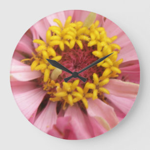Pretty Pink Zinnia Wall Clock