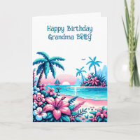Pretty Pixel Art Grandma's Birthday 