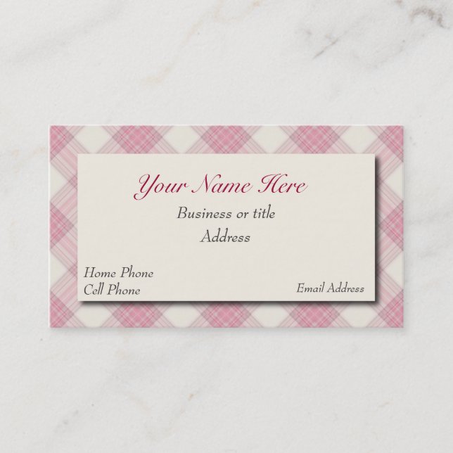 Pretty Plaid Business Card (Front)