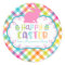 Pretty Plaid Happy Easter Personalised sticker