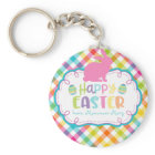 Pretty Plaid Happy Easter Personalised sticker
