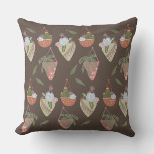 Pretty Plant Lovers Hanging Plants Terracotta Pots Cushion