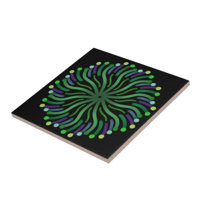 Pretty Plant Of The Ocean With Curvy Tentacles  Tile (Side)