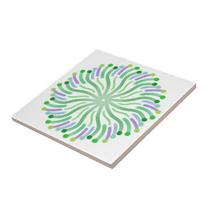 Pretty Plant Of The Ocean With Curvy Tentacles  Tile