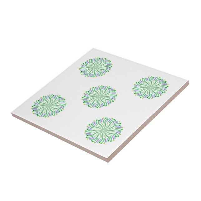 Pretty Plant Of The Ocean With Curvy Tentacles  Tile (Side)