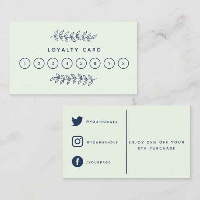 Pretty plant shop, garden loyalty card. (Front/Back)