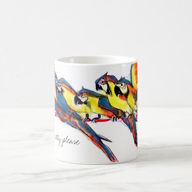 Pretty please macaw parrots coffee mug (Center)