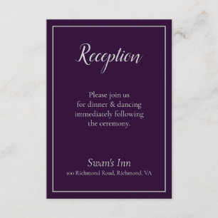 Pretty  Plum and Silver Reception Enclosure Card