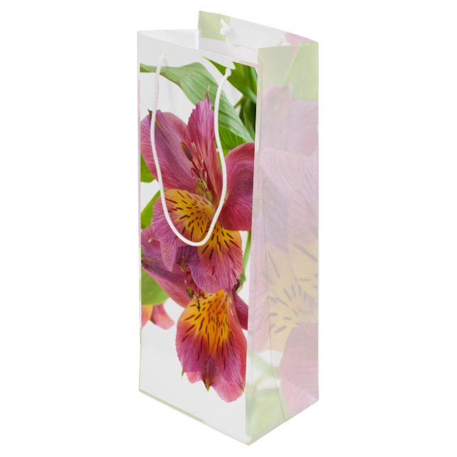Pretty Plum Lily Wine Gift Bag (Back Angled)