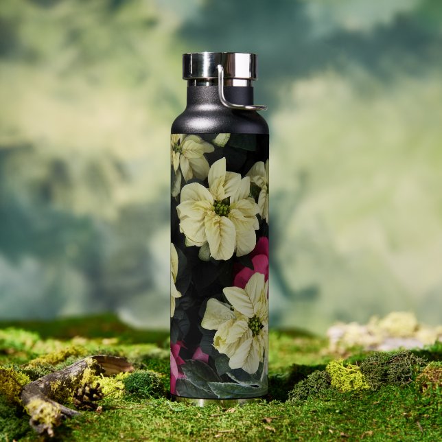 Pretty Poinsettia Plants Floral Water Bottle (Outdoor)