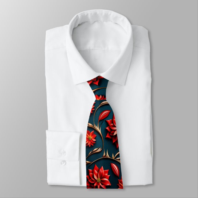 Pretty Poinsettia Tie (Tied)