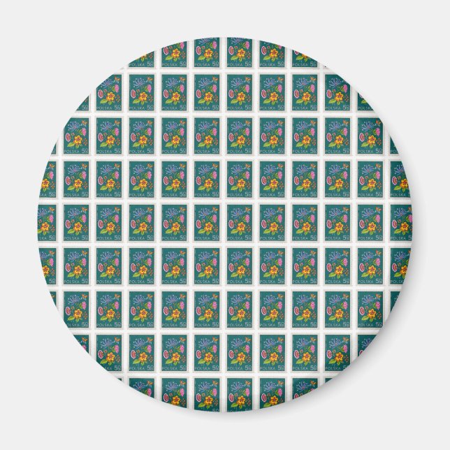 Pretty Poland Stamp Magnet (Front)