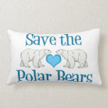 Pretty Polar Bear Lumbar Cushion<br><div class="desc">Save the polar bears. A cute polar bear gift for people who love animals.</div>