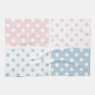 Pretty, polka dot,white,pink,blue,girly,country, tea towel