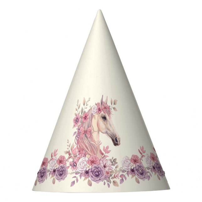 Pretty Ponies and Petals Horse Party Hat (Front)