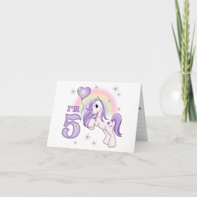 Pretty Pony 5th Birthday Invitations (Front)
