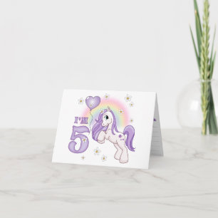 Pretty Pony 5th Birthday Invitations