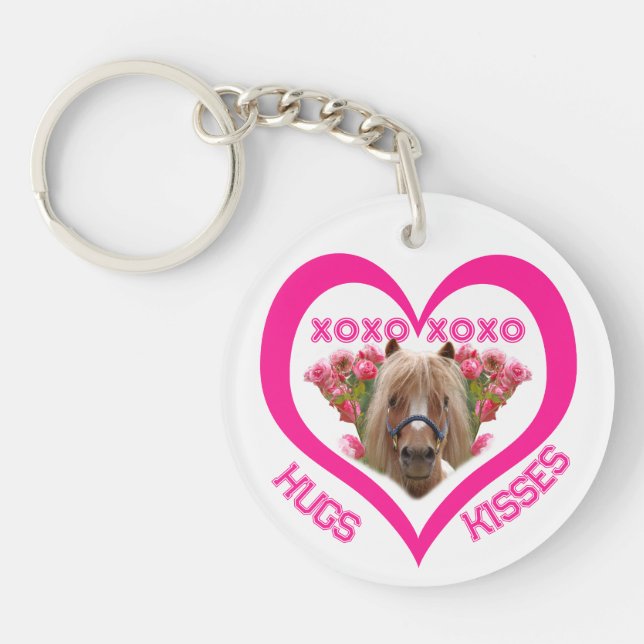 Pretty Pony in Pink Valentine's Day Key Ring (Front)