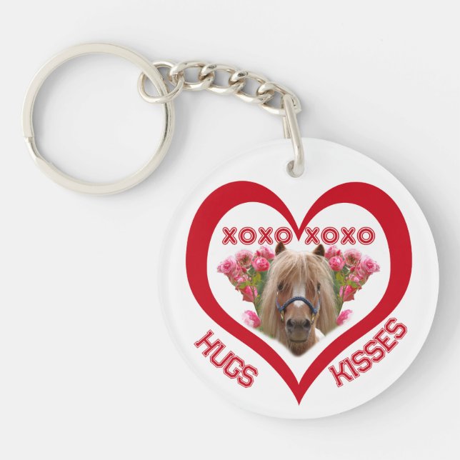 Pretty Pony in Red Valentine's Day Key Ring (Front)
