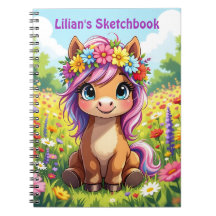 Pretty Pony with Flowers Personalised